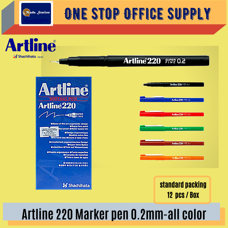 ARTLINE 220 / WRITING PEN / FINE POINT / 0.2MM / EK-220 / PEN / ALL COLOUR /