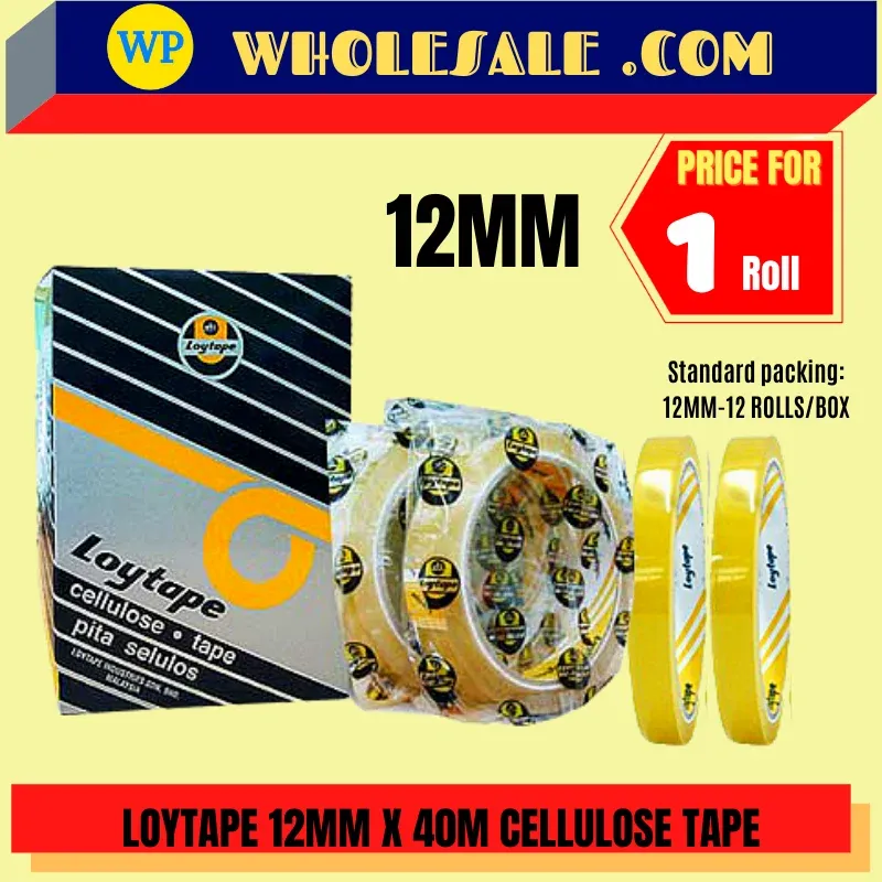 LOYTAPE CELLULOSE TAPE - 12MM X 40M / Loytape / Cellulose Tape / Tape / Cellophane Tape / 12MM X 40M