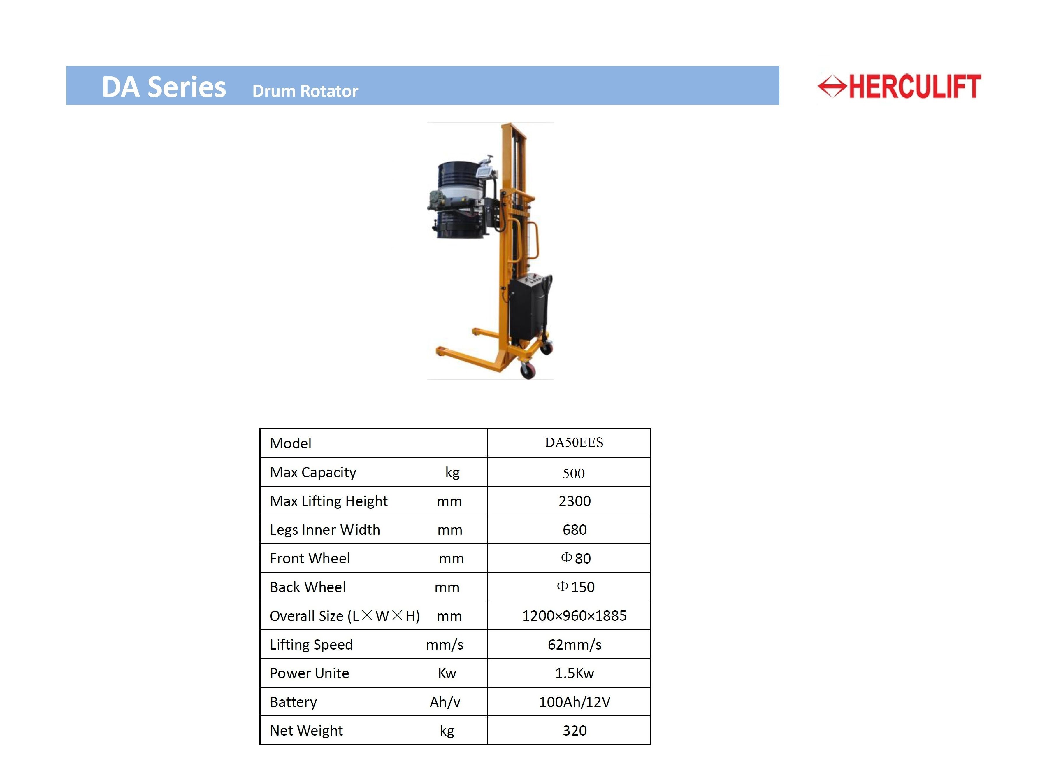 HERCULIFT DA50EES DRUM STACKER WITH SCALEA5