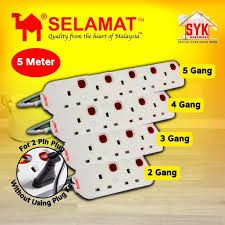 SELAMAT Trailing Extension Socket Sirim 5 Gang 5 meter