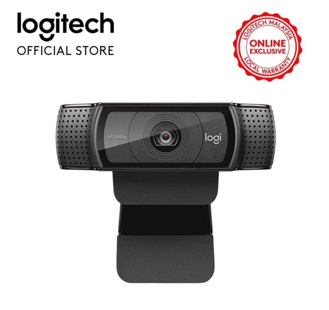 Logitech Webcam Pro Full HD 1080p/30fps Video Calling, Clear Stereo Audio, HD Light Correction