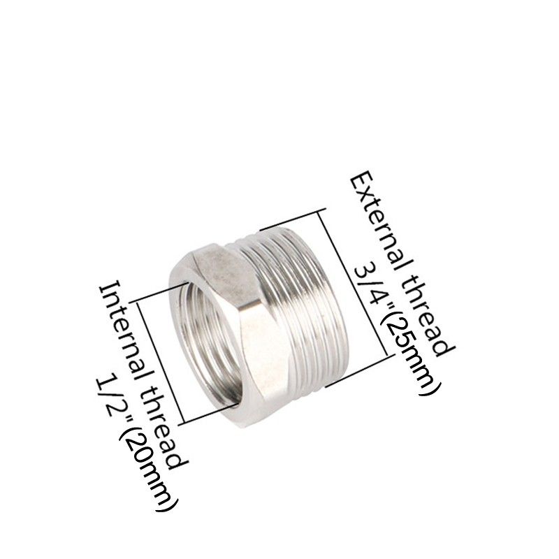 Stainless Steel 1/2" 3/4" BSP Female to 3/4" 1" Male Thread Reducer Joint