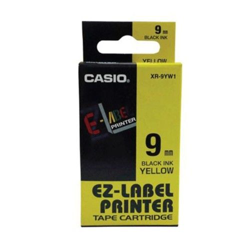 Casio EZ-Label Printer Tape Cartridge 9MM / Black On Yellow / BLACK ON RED / BLACK ON BLUE / BLACK ON GREEN / CASIO TAPE