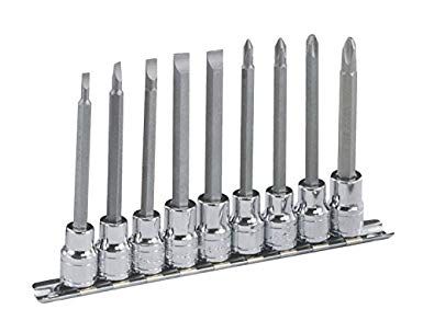 Temo 9Pc 1/4" Dr. Bit Socket Set - C.Point & Slotted