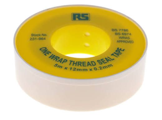 OEM White PTFE Tape, 5 m x 12mm x 0.2 mm