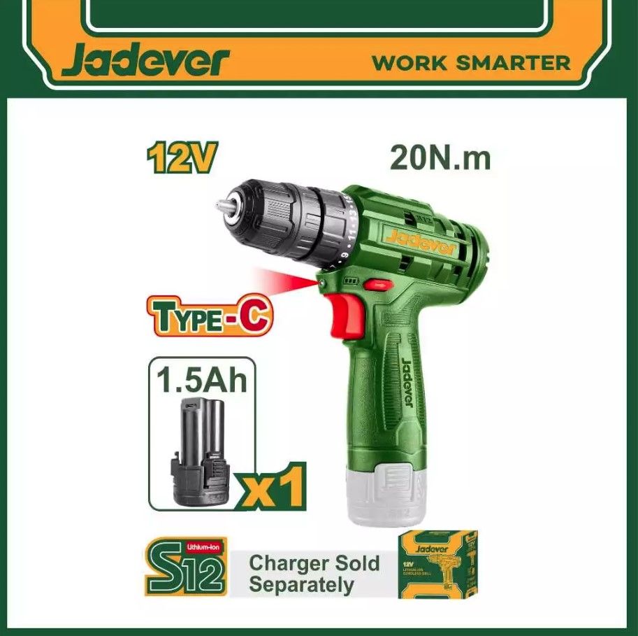 JADEVER CORDLESS DRILL 12V JDCDS510