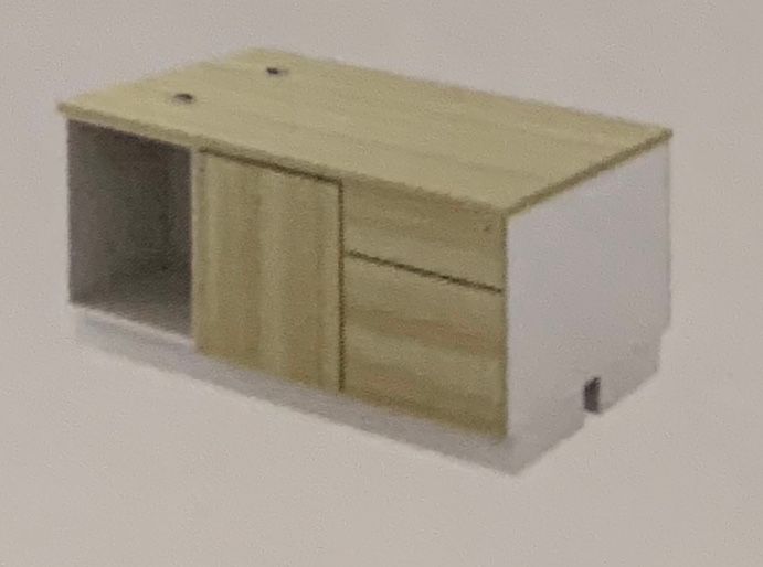 SIDE CABINET OPEN SHELF+SWINGING DOOR +FIXED PEDESTAL 1D1F