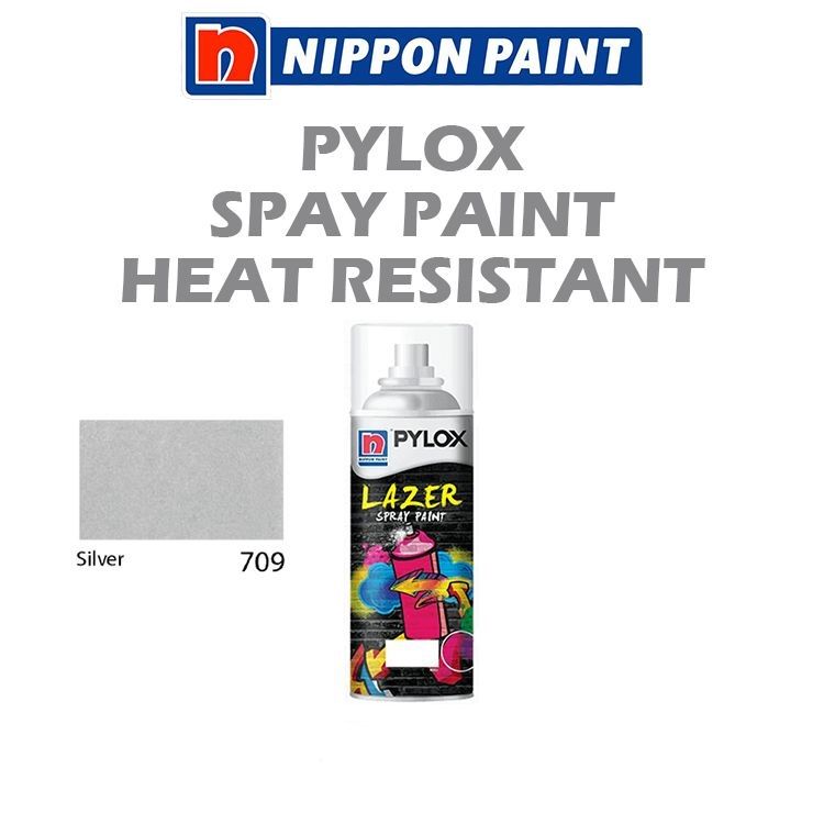 NIPPON PYLOX SPRAY PAINT HEAT RESISTANT - SILVER 709