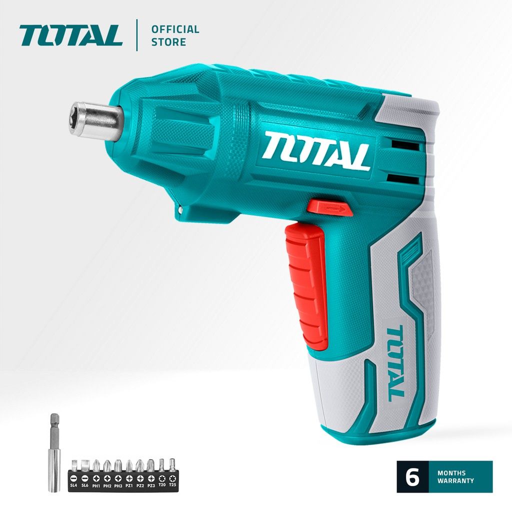 TOTAL TSDLI0401 LI-ION CORDLESS SCREWDRIVER (PACKAGE COMES WITH 10 PCS SCREWDRIVER BITS / 1 PC MAGNETIC HOLDER)