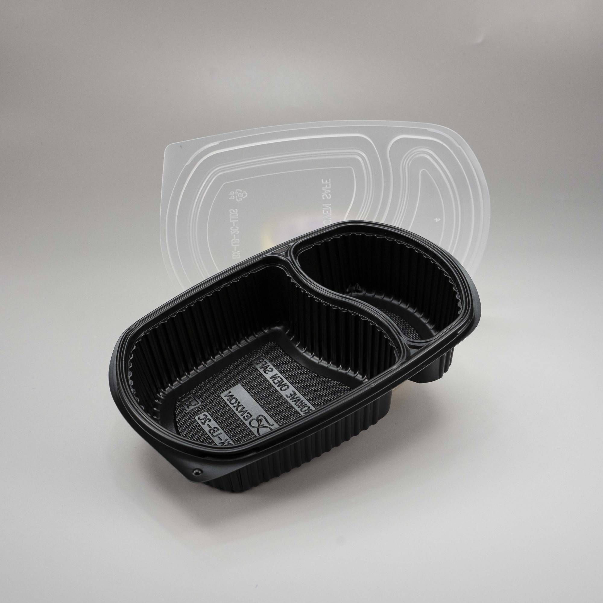 MODERNPACK 2 COMPARTMENT LUNCH BOX WITH LID - BLACK