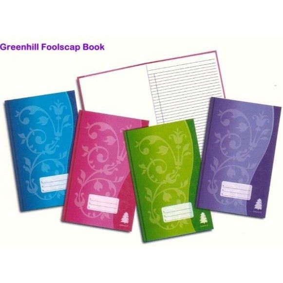 GREENHILL F4 HARD COVER FOOLSCAP BOOK (120PAGES,200PAGES,300PAGES,400PAGES,500PAGES)