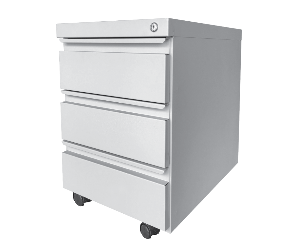 STERLING STEEL MOBILE PEDESTAL WITH BALL BEARING SLIDE - 3 DRAWER (S181)