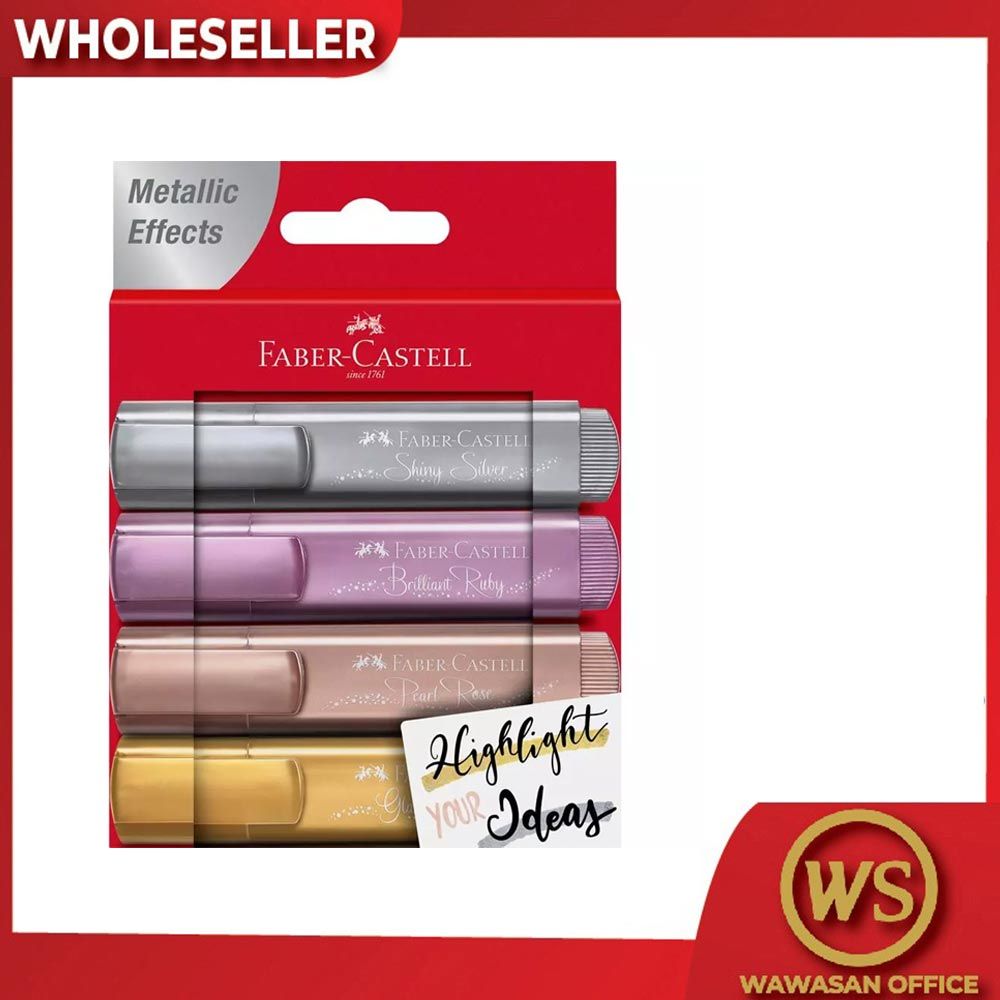 FABER CASTELL HIGH LIGHTER METALLIC 46 ( WALLET OF 4 ) - (154640)