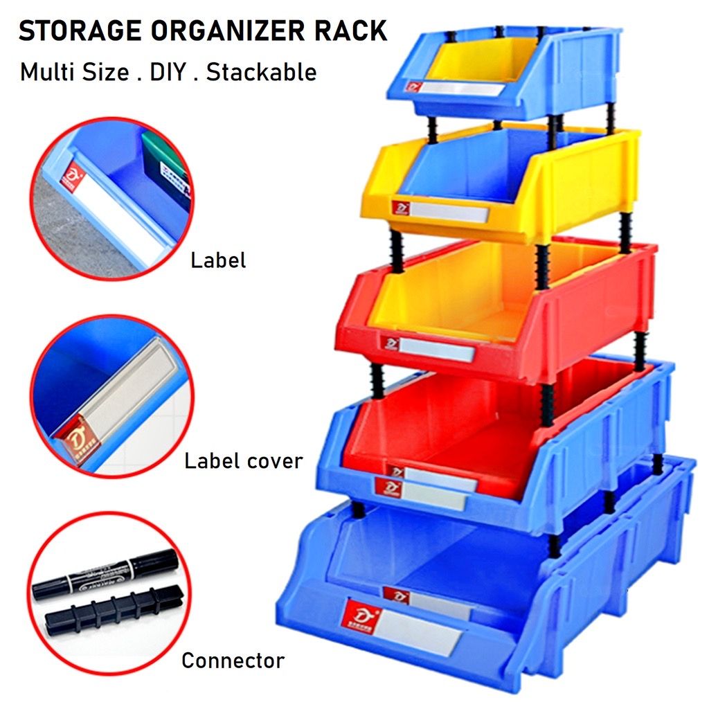 Plastic Stackable Parts Bin For Warehouse Multi Tools Box tool
