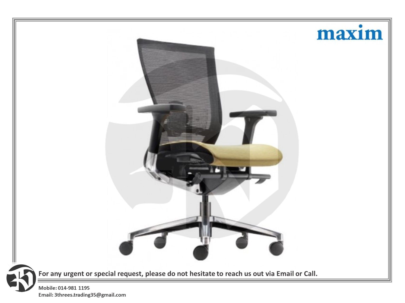 MAXIM Presidential Medium Back Chair MX8111N-18D58