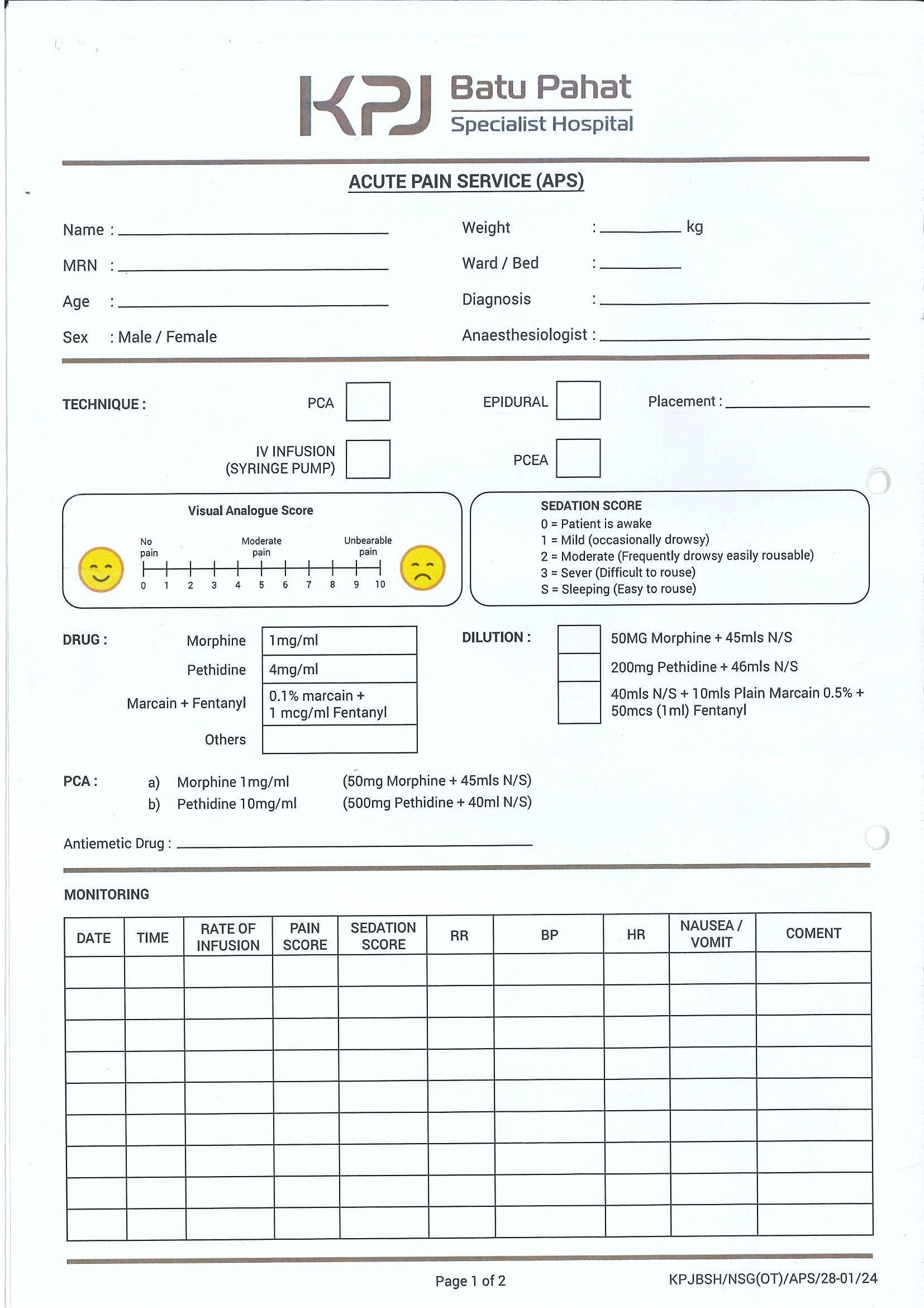 Acute Pain Service (APS)