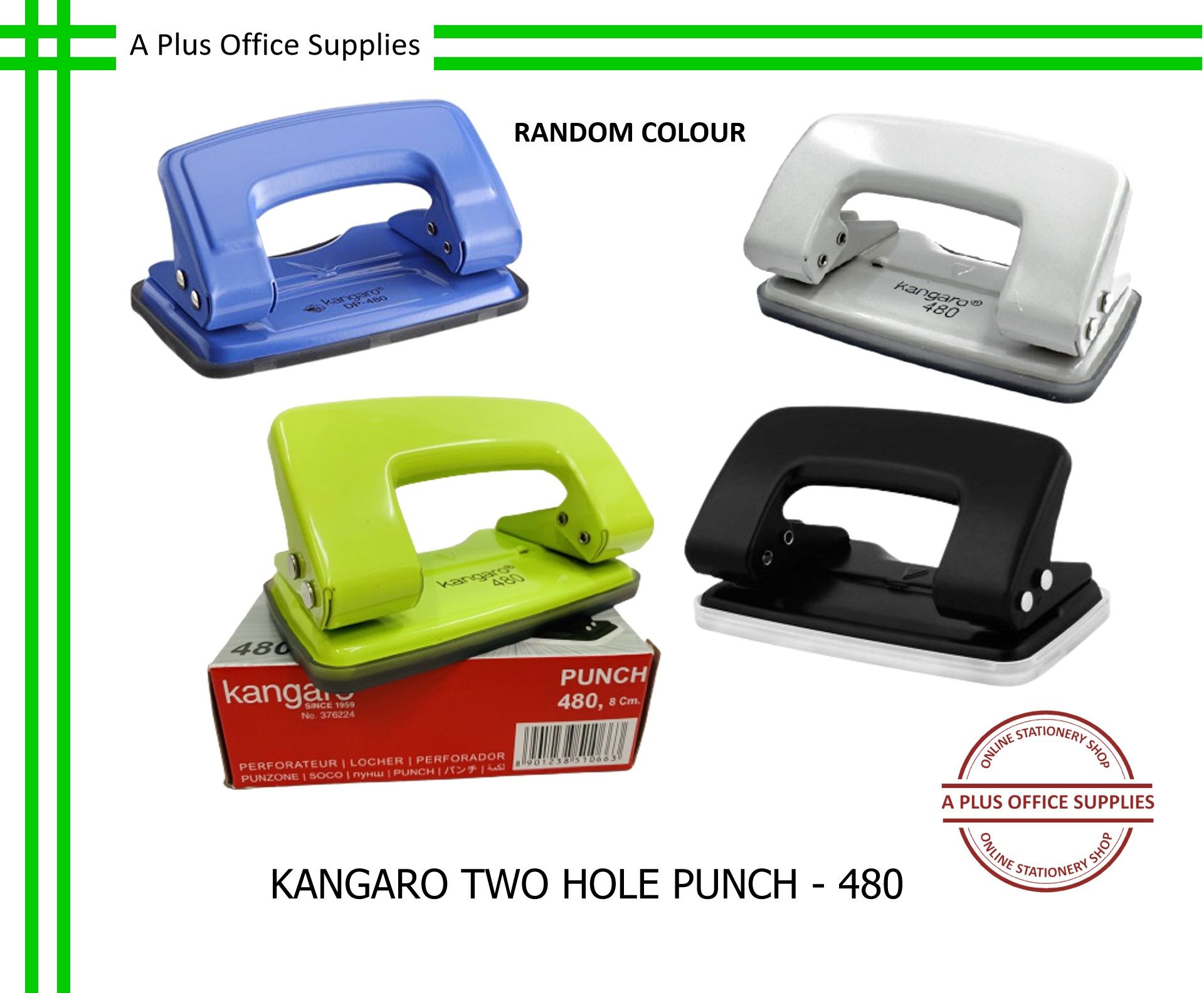 KANGARO Two Hole Punch 480 / Penebuk Lubang Dua