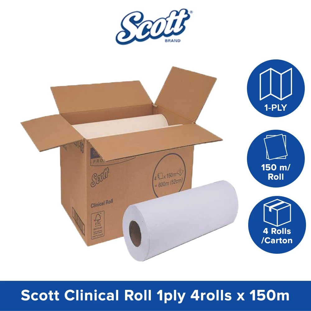 SCOTT® Clinical Roll (Disposable Bed Liner) 4 rolls x 150m (20251)