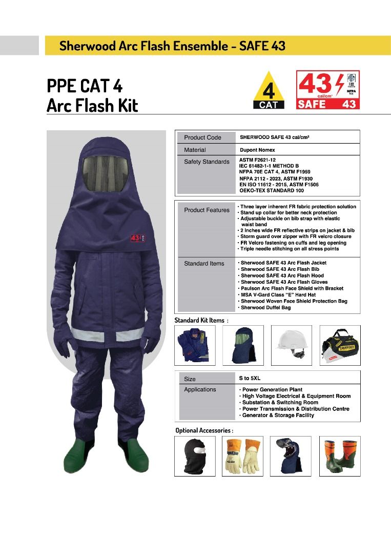 SHERWOOD ARC FLASH ENSEMBLE SUIT - SAFE 43 (Navy Blue)