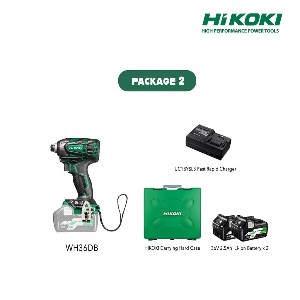 HIKOKI WH36DB MULTI VOLT(36V) Cordless Impact Driver WH 36 DB WH 36DB