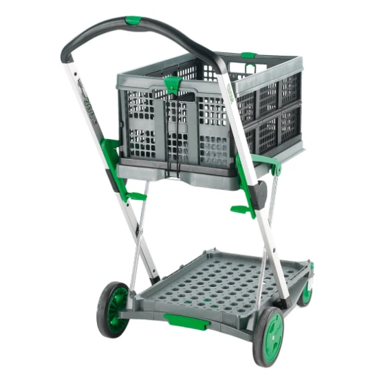 2 Shelf Aluminium Folding Trolley, 670 x 470mm, 60kg Load