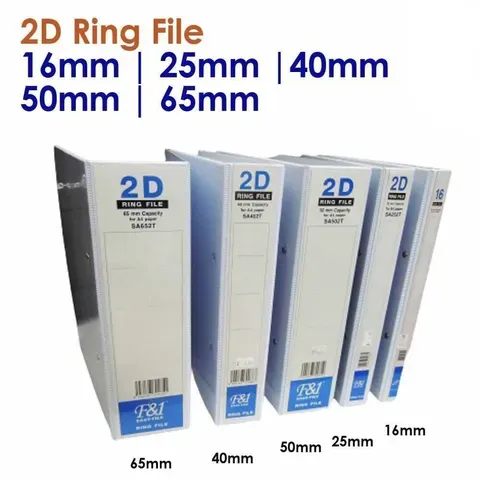 A4 2D WHITE PVC RING FILE -(25MM) (40MM) (50MM) (65MM) (80MM) / RING FILE / 2D RING FILE / WHITE PVC RING FILE