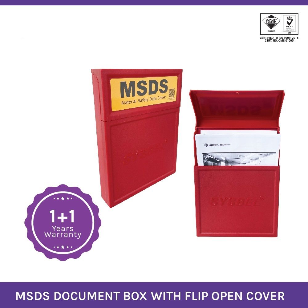 SYSBEL MSDS SDS Plastic Safety Document Storage Compartment Box for Safety Cabinets