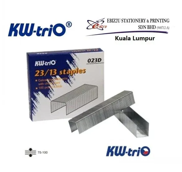 KW-TRIO 023D 23/13 HEAVY DUTY STAPLER 23/13 STAPLES (1/2") - 1000pcs (Staples, KW Staples, Heavy Duty Staples, Bullets)