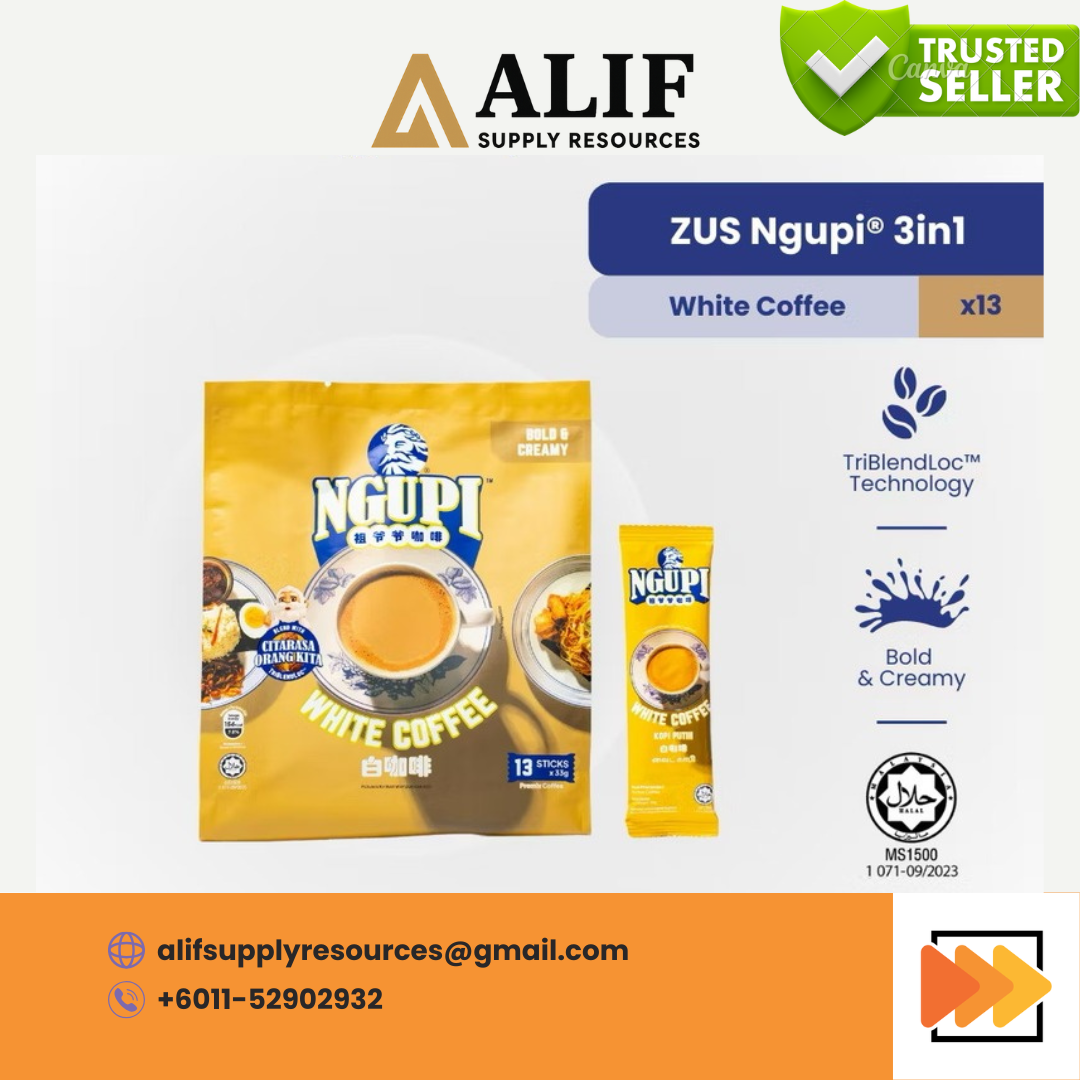 ZUS Ngupi庐 3in1 Instant Coffee 13 Sticks White Coffee / Kopi Coklat/ Kopi O/ Kopi Cham