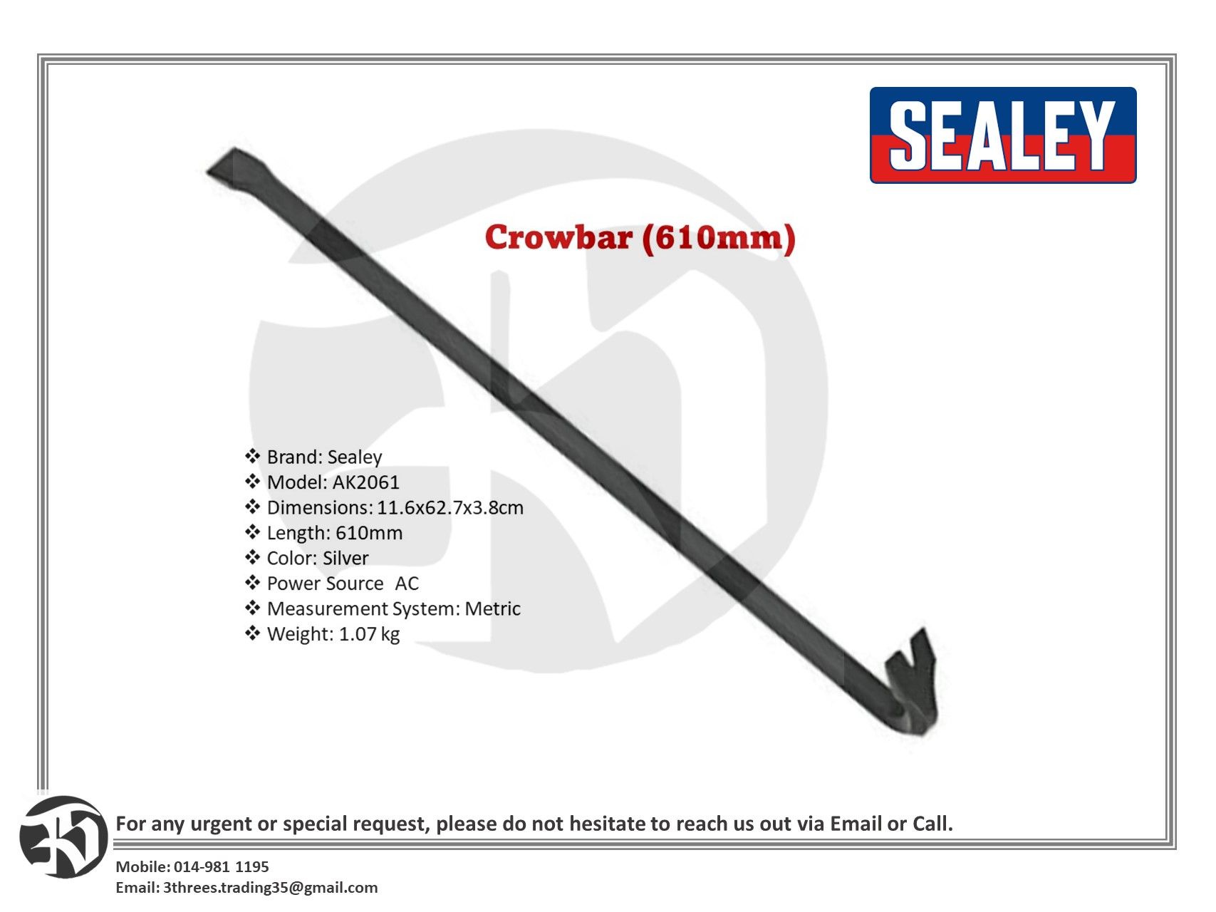 Sealey Crowbar (610mm)