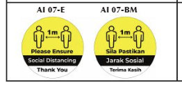 FLOOR STICKER (PLEASE ENSURE SOCIAL DISTANCING 1M) (THANK YOU)