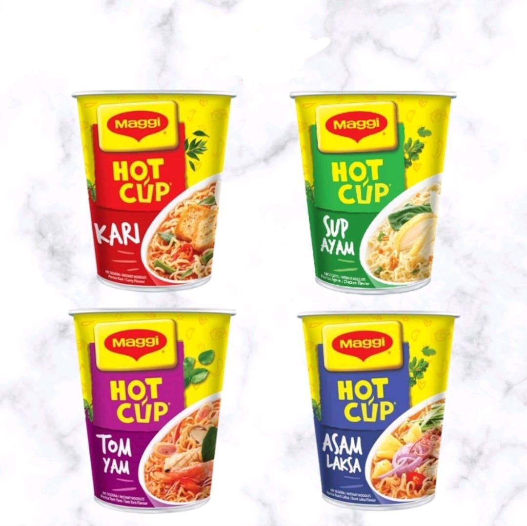 NESTLE *NESTLE MAGGI MEE HOT CUP CURRY/ CHICKEN/TOM YAM/ASAM LAKSA [16 x 61g} - PICK YOUR FLAVOUR!