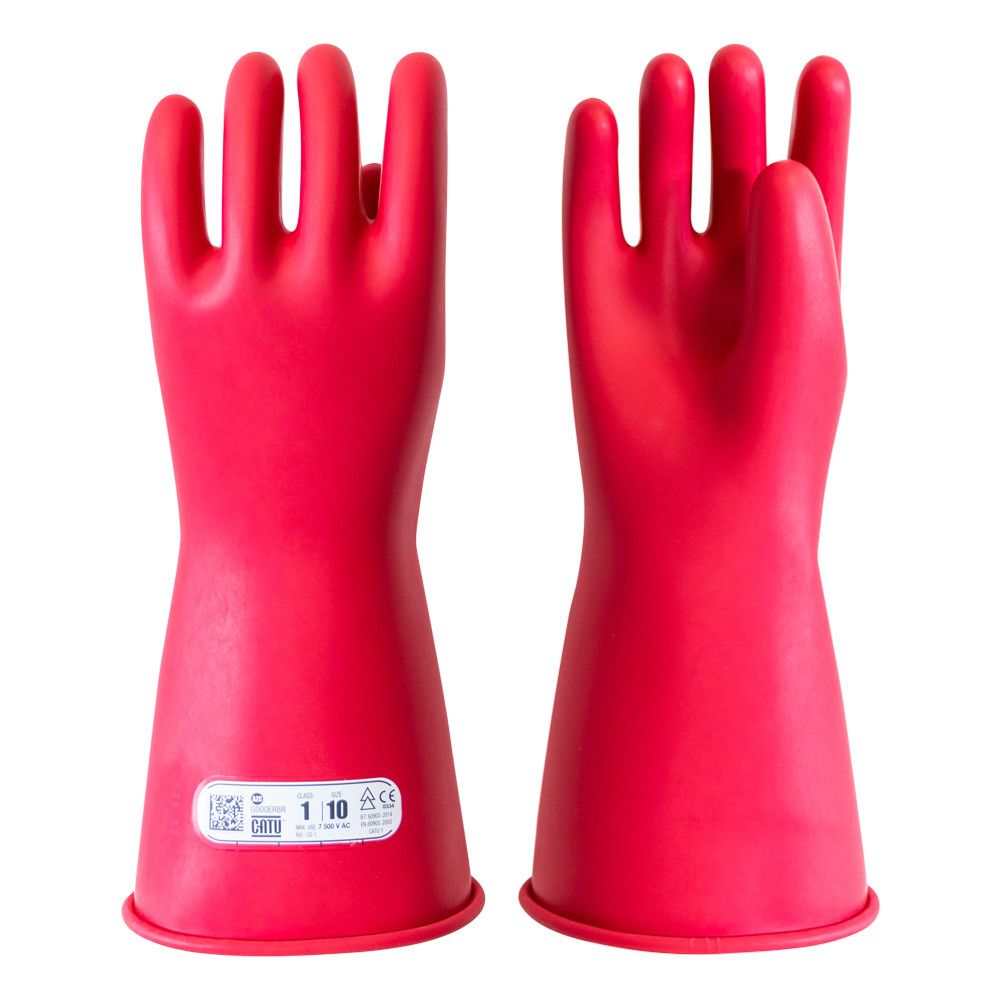 CATU CG-1 Insulating Latex Dielectric Safety Electrician's Gloves -7500 Max Working Voltage -Class 1-360mm Length