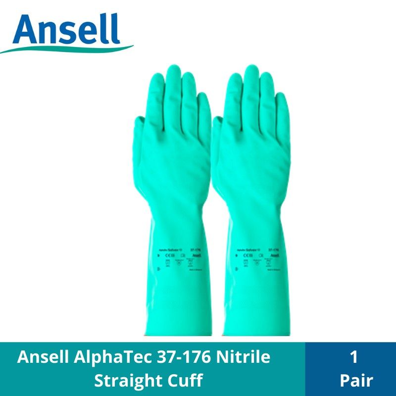 Ansell AlphaTec® 37-176 Nitrile Straight Cuff (Chemical Glove)