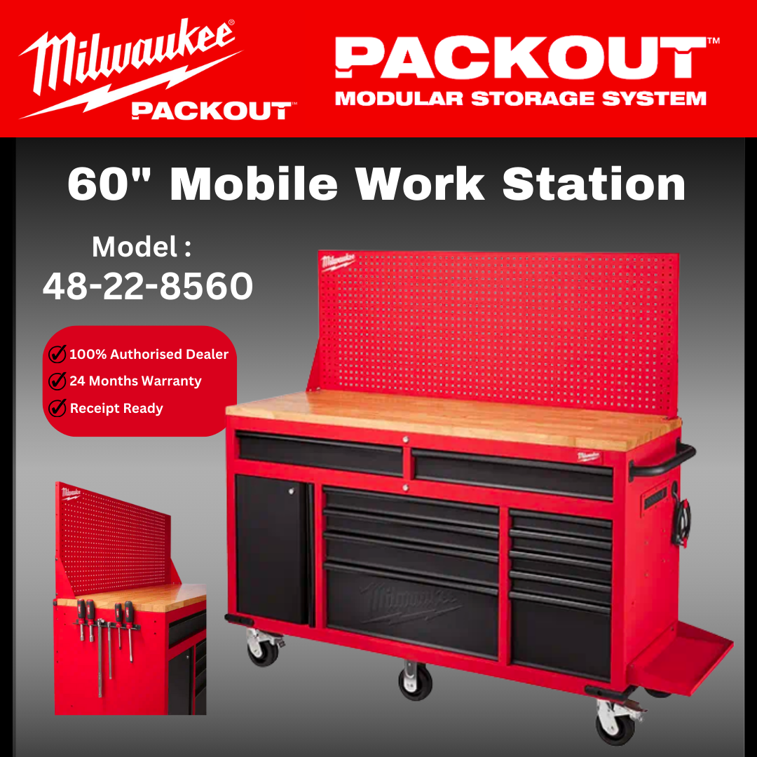 Milwaukee 60" Mobile Work Station / 48-22-8560 / Workstation / Storage Table / Tool Hanging