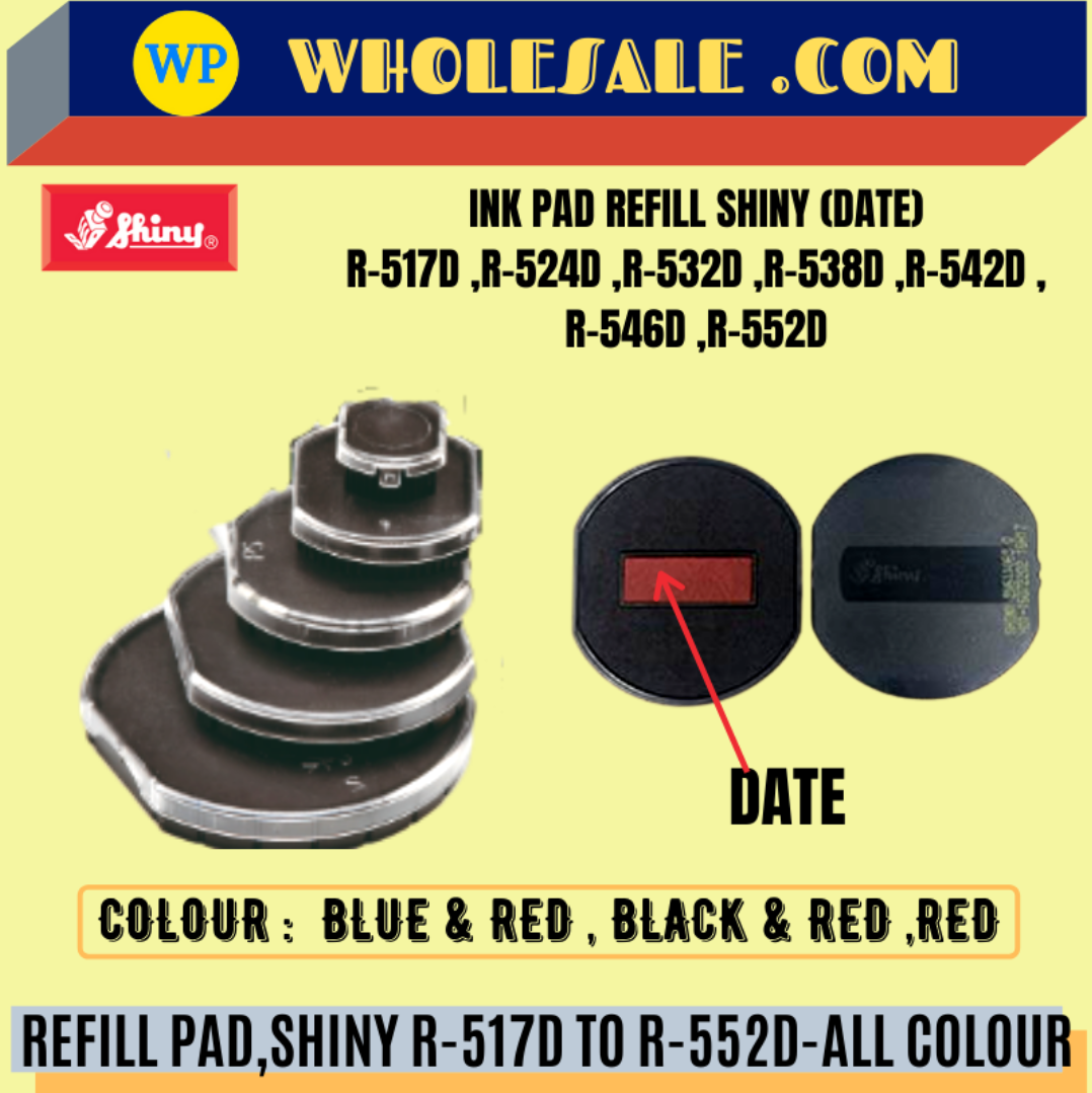 SHINY / REFILL PAD / R-517D TO R-552D / DATE / ALL COLOUR / DATE / REFILL INK / STAMP PAD REFILL /