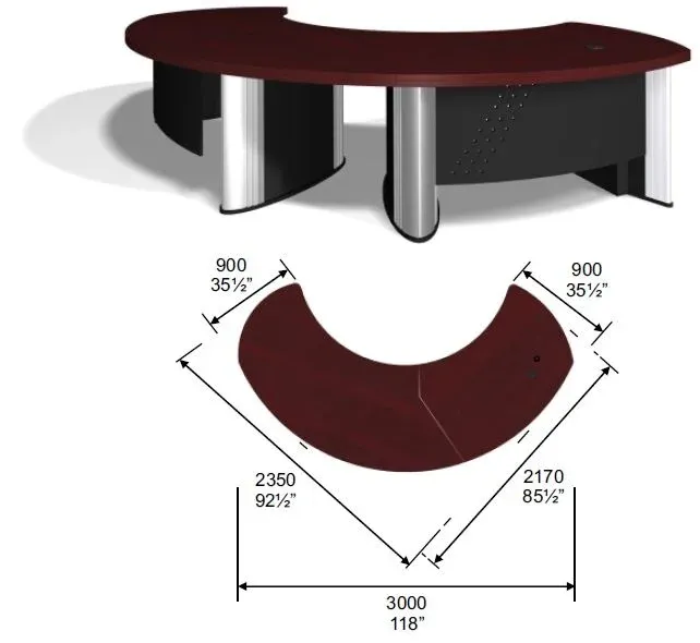 Knight Executive Desk With Computer Desk Return 2