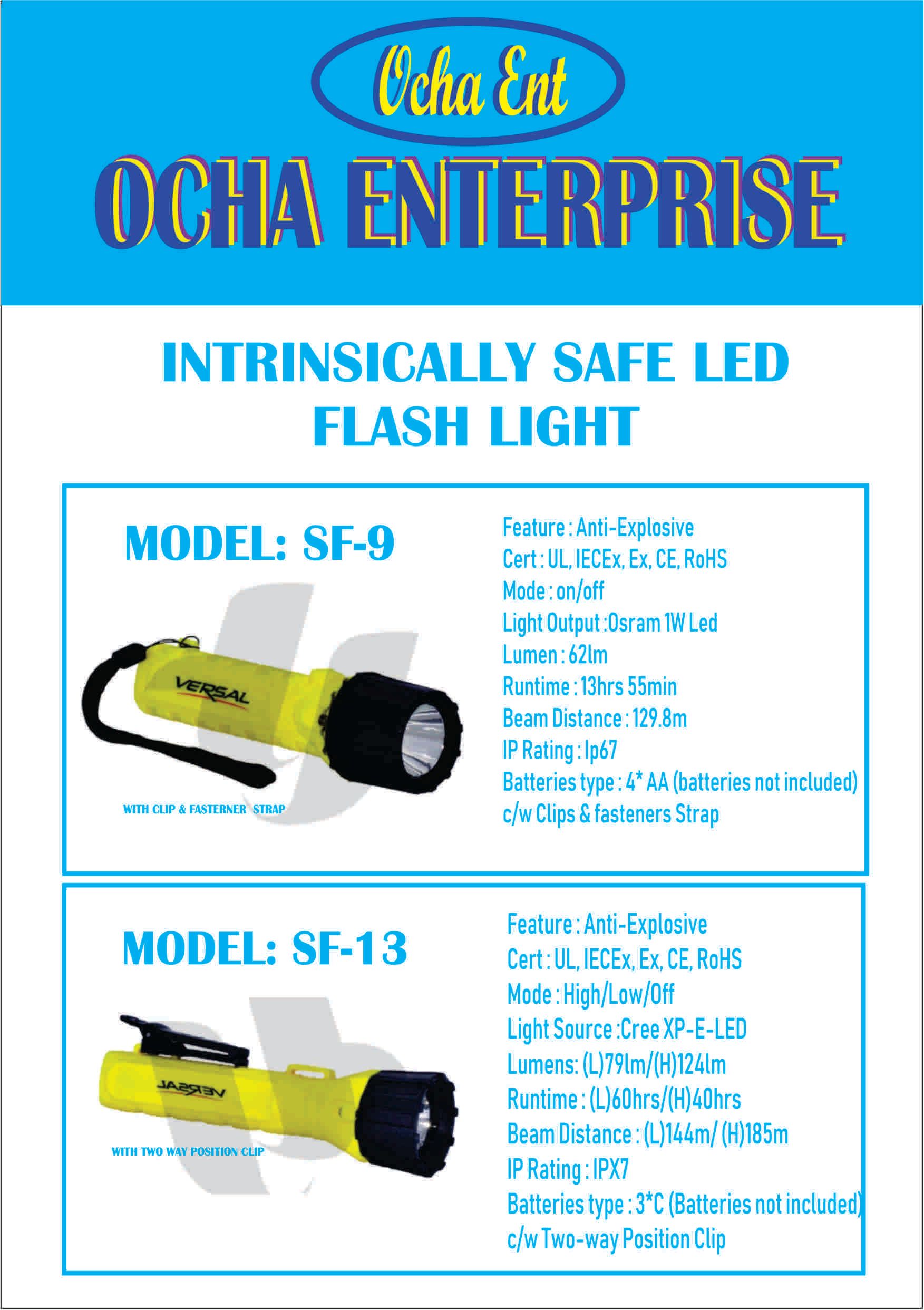 versal( Taiwan ) Intrinsically Safe LED Flashlight