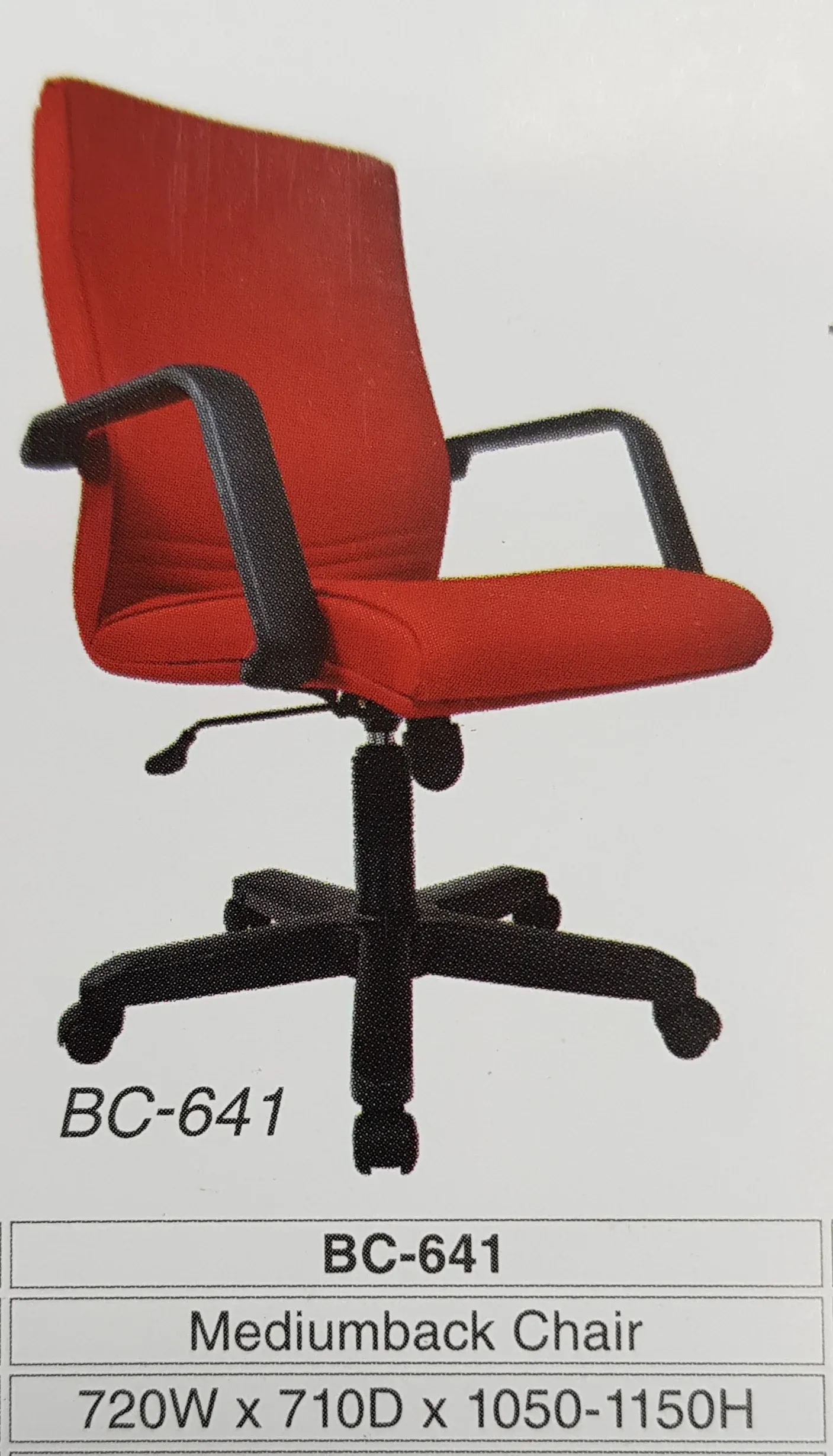 Mercury BC-641 EROGONOMIC MEDIUM BACK OFFICE CHAIR (FULL FABRIC LEATHER) / MEDIUM BACK CHAIR / OFFICE CHAIR / FABRIC CHAIR / EROGONOMIC OFFICE CHAIR / ERGONOMIC FABRIC CHAIR / BC-641 / FABRIC / CHAIR