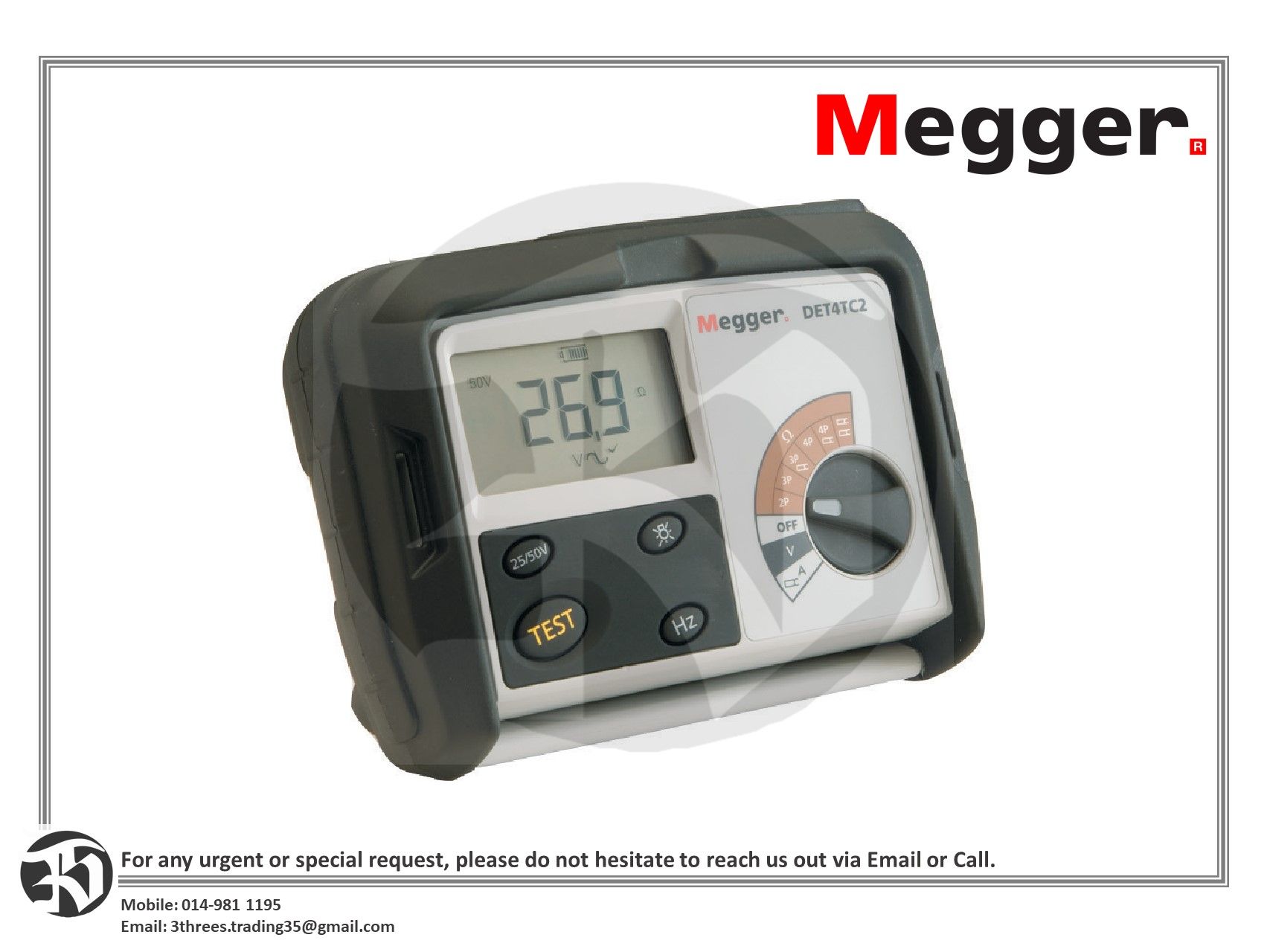 MEGGER Digital Ground Testers DET4TC2 - Basic Kit