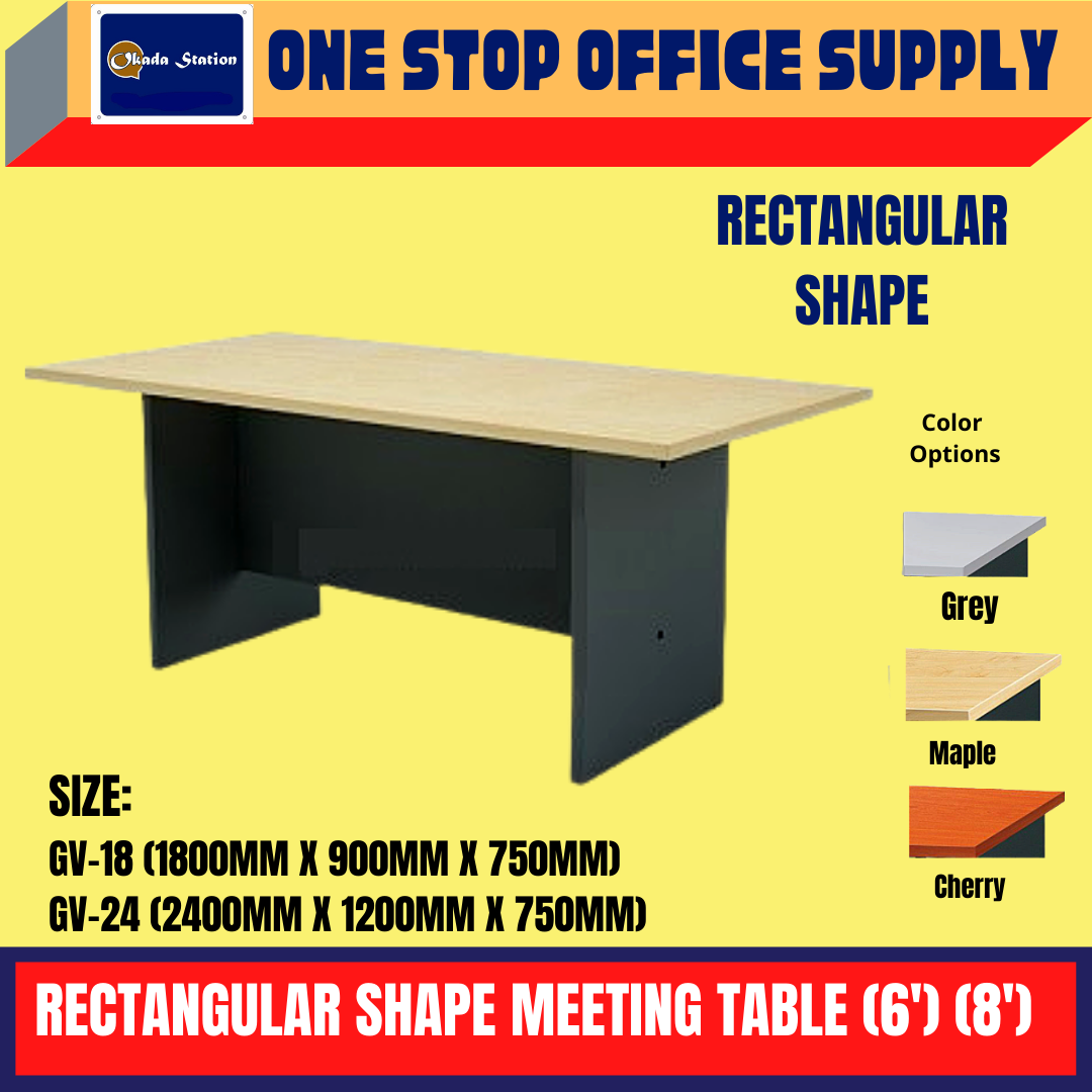 G-RECTANGULAR CONFERENCE TABLE -(6') (8') / MEETING TABLE / CONFERENCE TABLE / MEJA MESYUARAT / MEETING TABLE