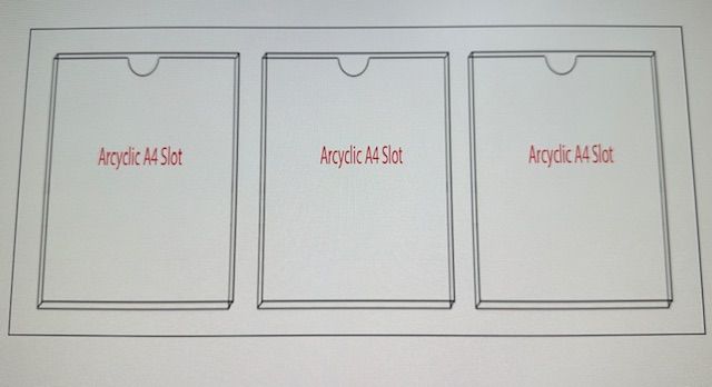 Acrylic Display Wall A4 ( 3 Slot)