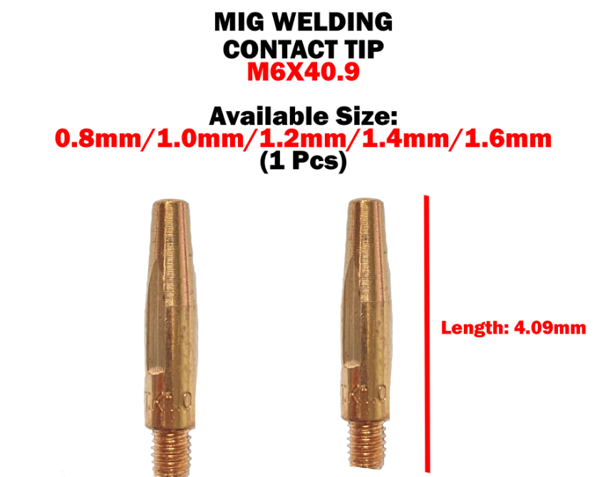 MIG WELDING TORCH CONTACT TIPS (M6X40.9)