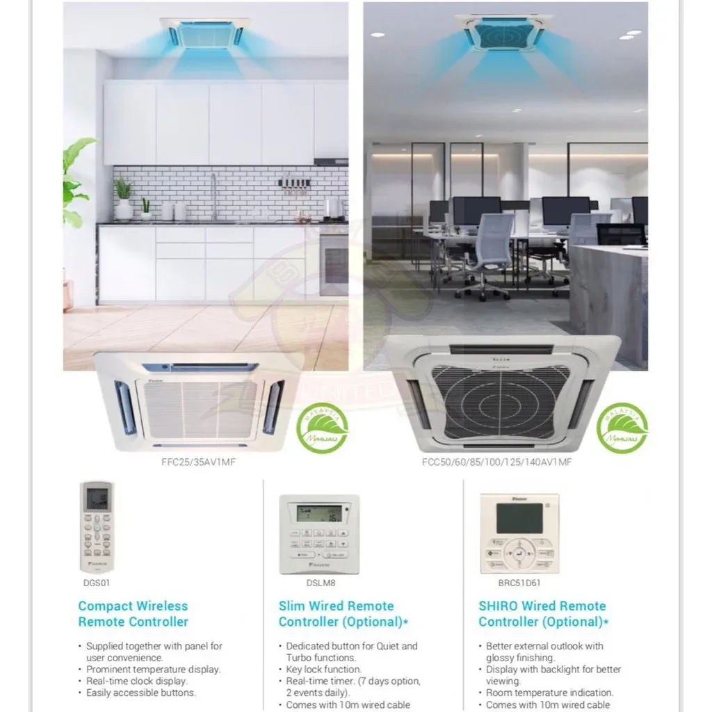 Daikin Aircon Casset 2.0HP (Non Inverter Aircon Only) FCC50A