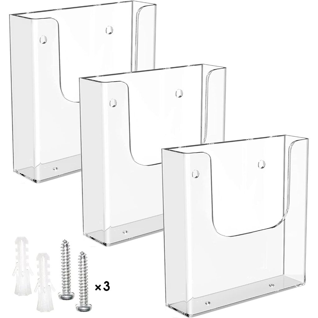 Acrylic Wall Mount Brochure Flyer Magazine Literature Holder A5 A4