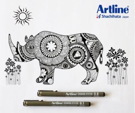 Artline Drawing System Pen Black 0.1mm, 0.2mm, 0.3mm, 0.4mm, 0.5mm, 0.6mm, 0.8mm