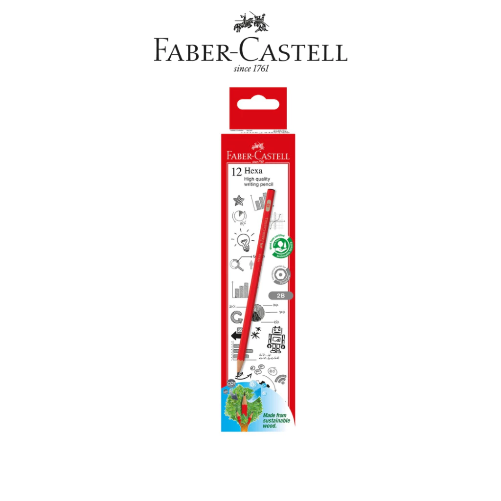 Faber-Castell Hexa Blacklead 2B Pencil 1323-2B (Box of 12)