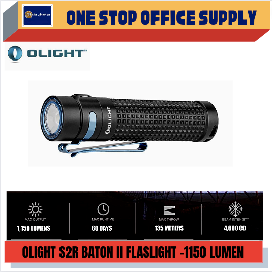 OLIGHT S2R baton II 1150 Lumens Strong Light Portable Flashlight Built-in 3200 mAh 18650 Rechargeable battery Light For Camping