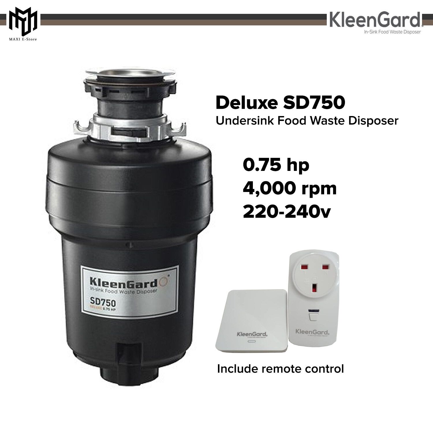 *KleenGard SD 750 Food Waste Disposer SD-750/