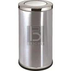 Stainless Steel Round Waste Bin c/w Flip Top